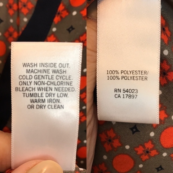 Banana Republic Career Top Orange/Khaki Print SP - Picture 8 of 8